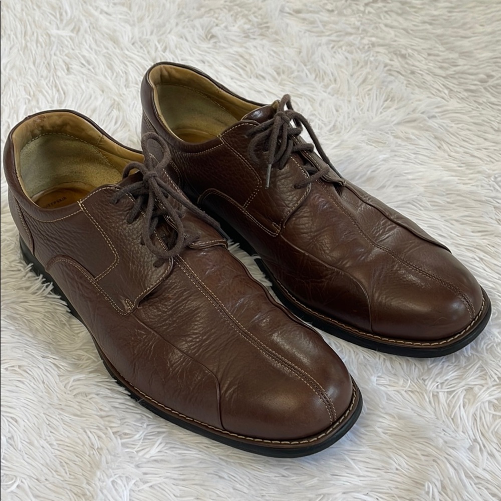 Johnston & Murphy Dark Brown Leather SHEEPSKIN Oxfords MENS SIZE 14